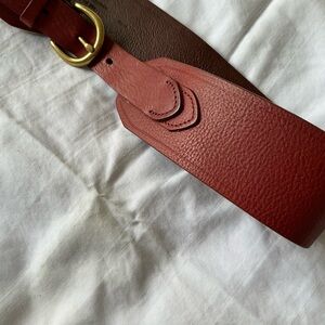 Elegant Ox Blood Red Leather Belt